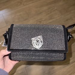 Valentino Orlandi Rhinestone Studded Crossbody Bag