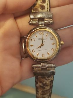 Sterling silver watch and real leather