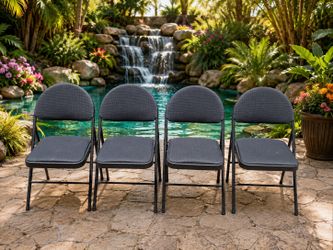 4 Like NEW WayFair Deluxe FOLDING Metal PADDED Chairs