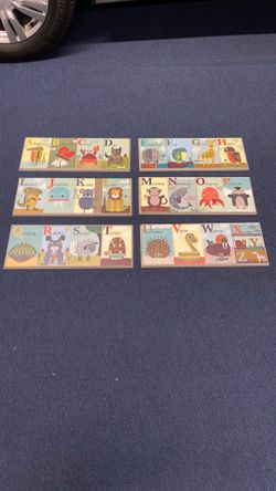Alphabet Zoo Tiles with Wall Hangers