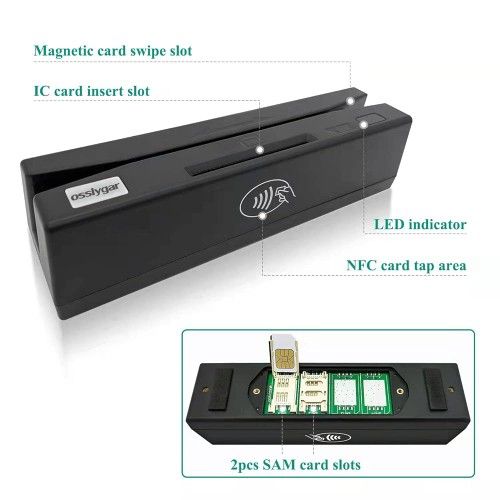 4in1 Magnetic Stripe Credit Card RFID IC Chip PSAM Reader Encoder Writer YL160