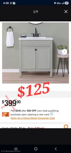 Glacier Bay  Bathroom Vanity with Top