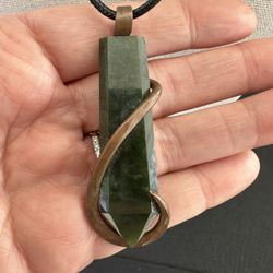 New, Beautiful Nephrite Jade And Copper Necklace. Perfect For A Man Or Woman