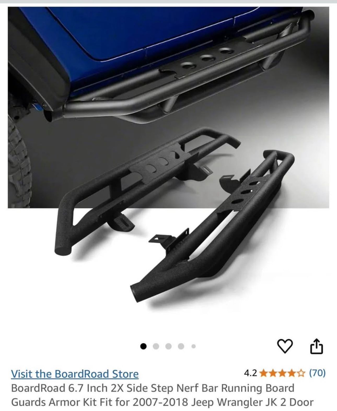 2007-2018 Jeep Wrangler JK 2 Door ROCK GUARDS