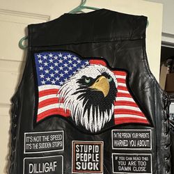 Genuine Leather Biker Vest