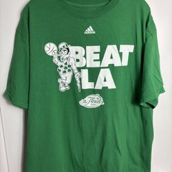 Adidas Boston Celtics 2008 NBA Finals Beat LA T-Shirt Men's L Paul Pierce Kobe 