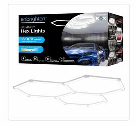 Enbrighten UltraBrite Hex Lights 16Pack 16.5 in./1.45ft Integrated LED Strip Light Fixture White Dimmable 16000LM 5000K Wall Remote