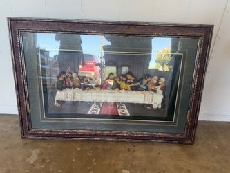 Large Framed La sagrada cena