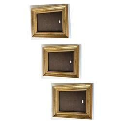 Set of 3 new picture/art vintage style wood-look frame size 12,5x9,5 (14x17)