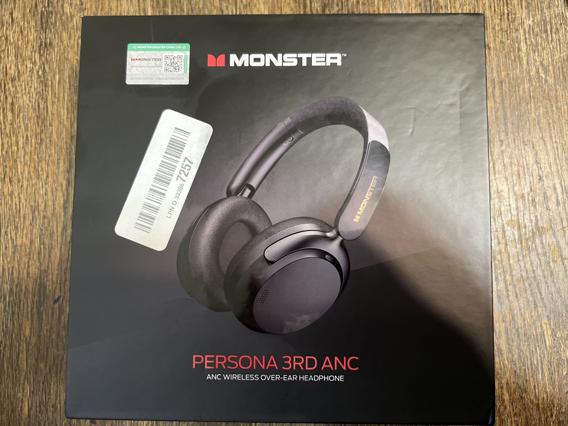 Monster Persona 3rd ANC Active Noise Canceling Headphones, Over Ear Wireless Headphone Bluetooth with Mic, 70 Hours Playtime Bluetooth Headphones, Fol