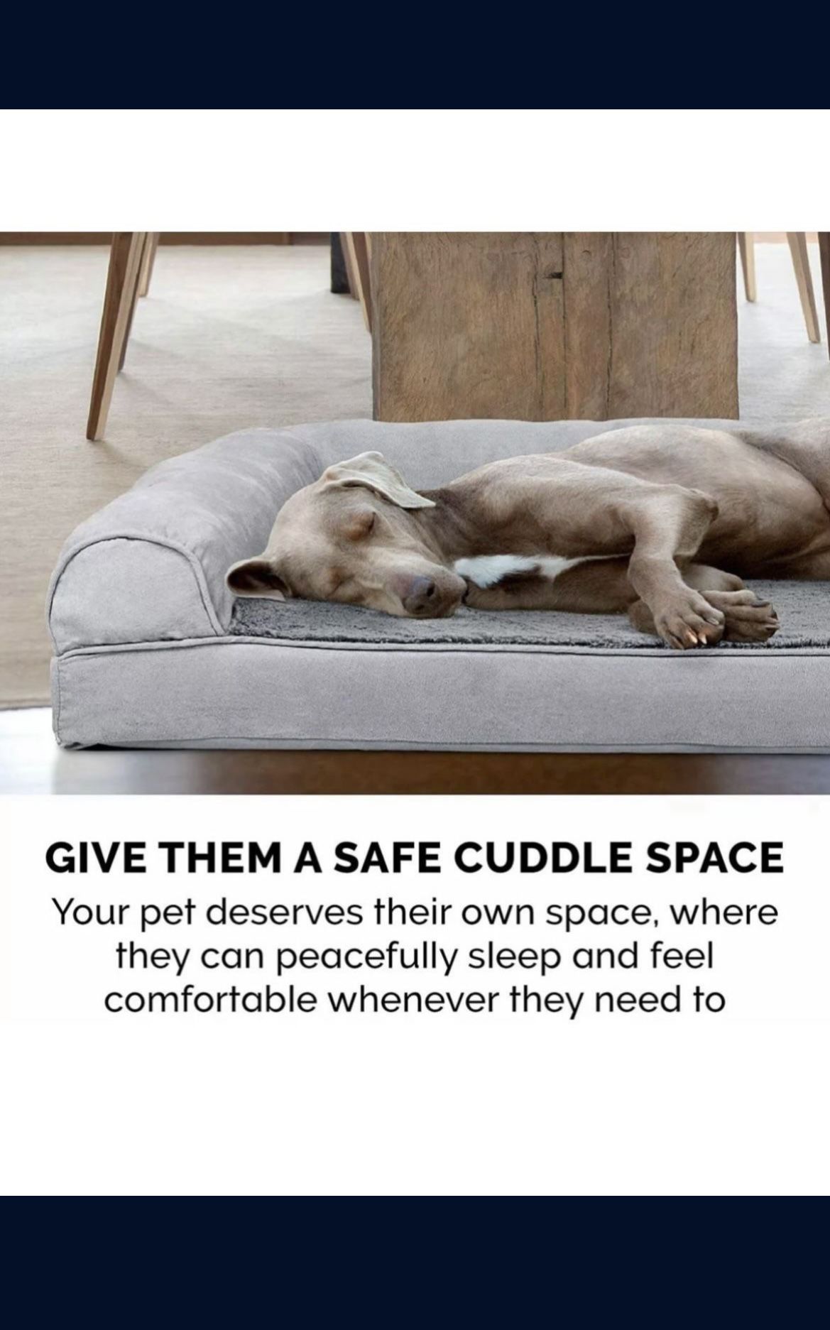 Furhaven Pet - Plush Sofa Orthopedic Dog Bed, Minky Fur Ergonomic Cradle Contour Lounger Medium Dog