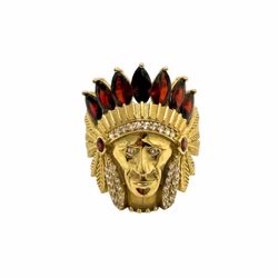 Ring Yellow gold 10k.  Indian Tribal Chief
