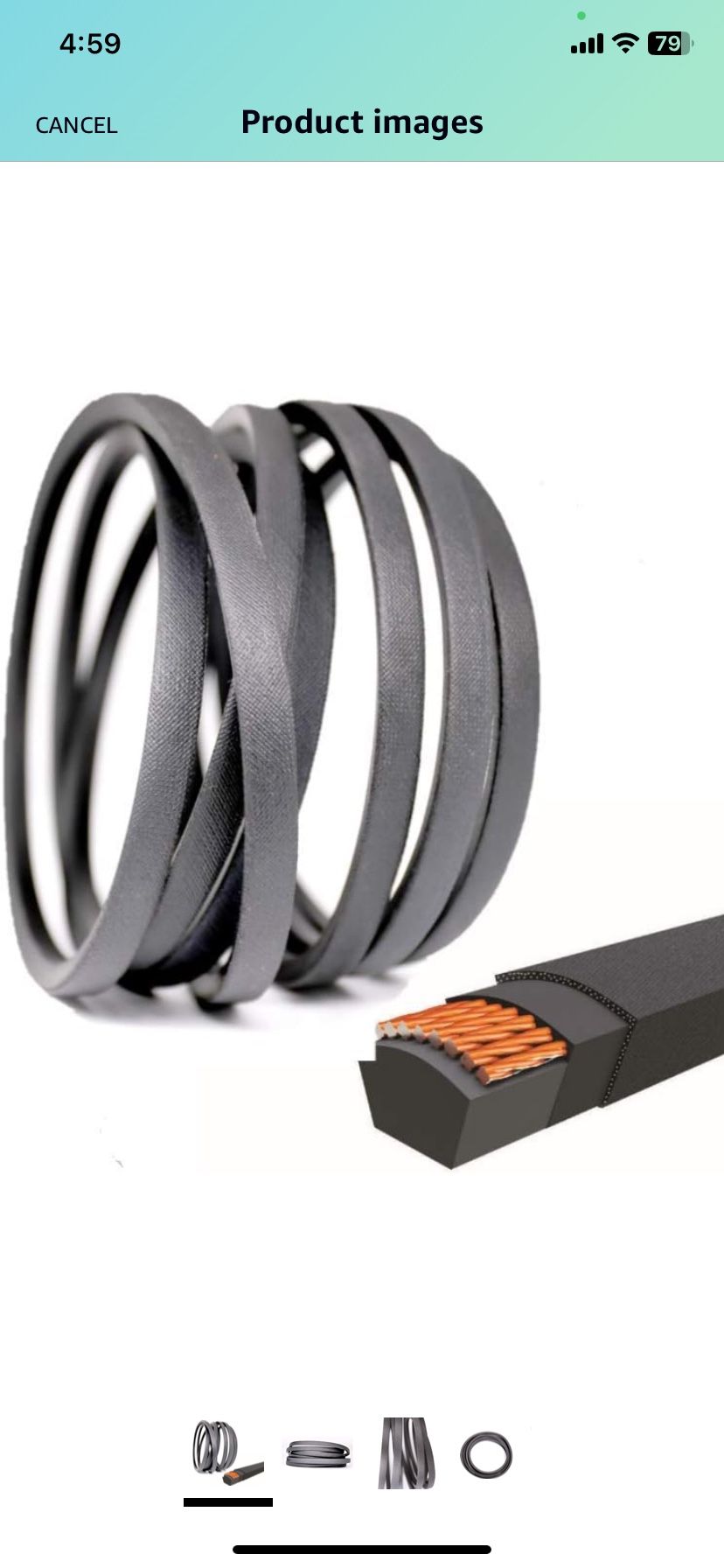Lawn Mower Deck Belt 1/2" x 114 1/4" for John Deere M126536, LT133, LT150, LT155, LT160, LT166 and LT180 with 38" and 42C Deck
