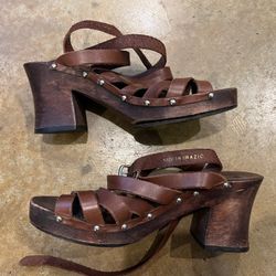 Brown Strappy Sandals, Size 7