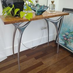 Table KENO BROS Side Accent Console HIGH-END Flying Buttress Waterfall Rosewood Sculpted Legs Modern 