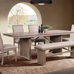 Brand New Natural Ash 6pc Formal Dining Table Set