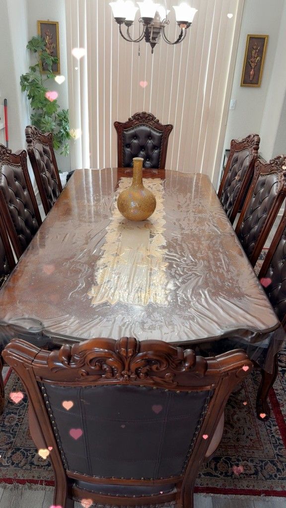 Mohagany Full Size Dining Table 8 Chairs 