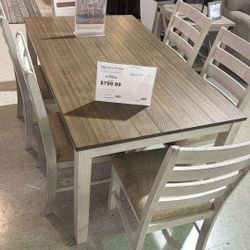 LH👉$49 Down Payment For Financing 👉Gray, Light Gray Counter Height Dining Room Set 