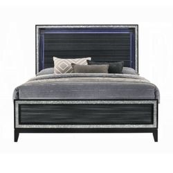 Queen Size Bed Frame With LED Headboard Light