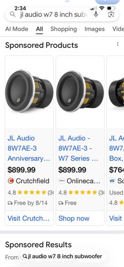 Jl audio 8” sub w7 with box