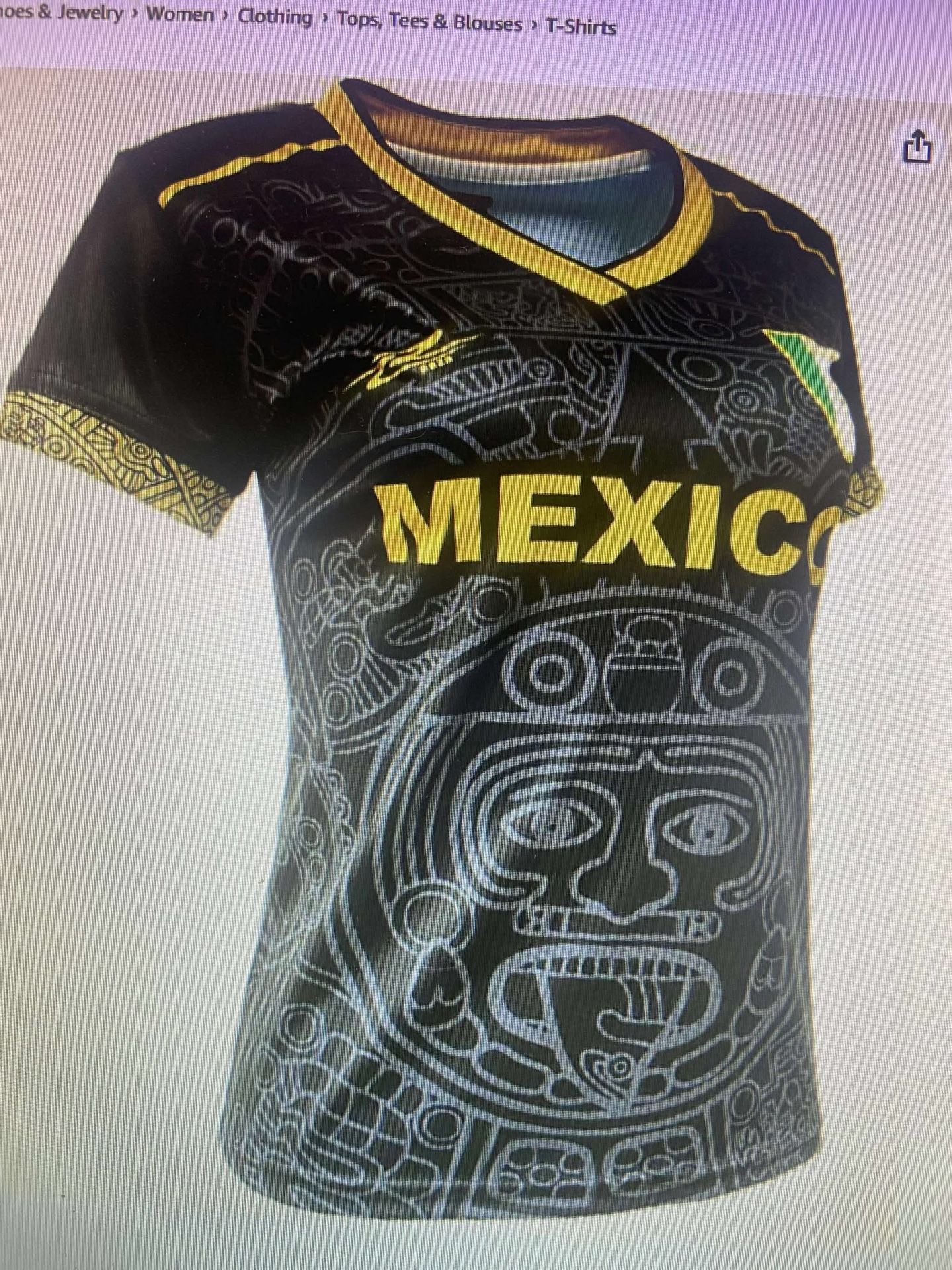 Nueva blusa de Mexico negra con Oro