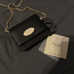 Moncreif Slone Leather Wallet With Gold Chain