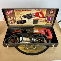 Vintage Milwaukee Heavy-Duty Sawzall Reciprocating Saw 6507 With Case and 2 cables