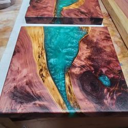 Hand crafted epoxy river Cutting boards, Charcuterie boards, Coasters