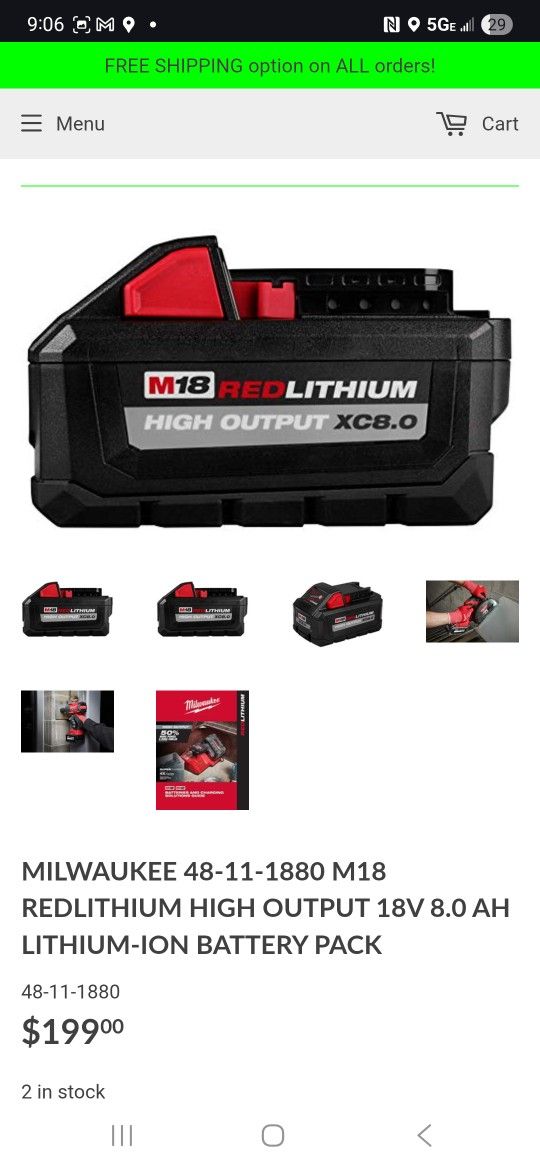 Mileaukie Batteries Xc 8.0 (×3) Xc6.0(×1)