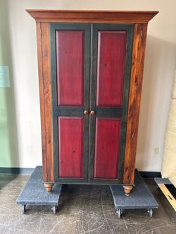 Red and Green Media Cupboard