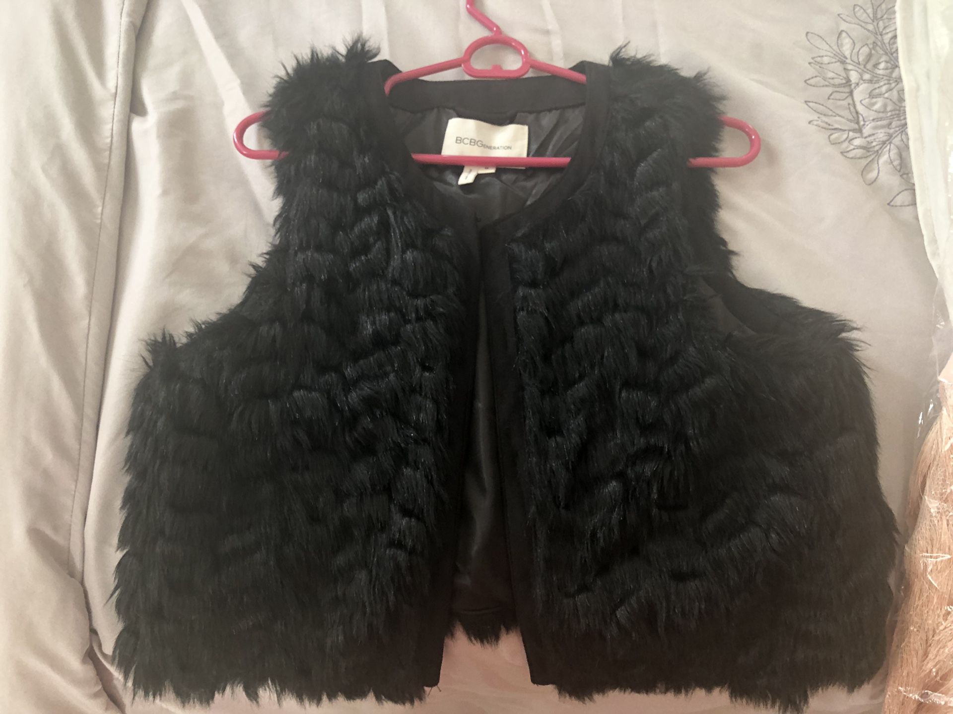 Faux Fur Vest BCBG