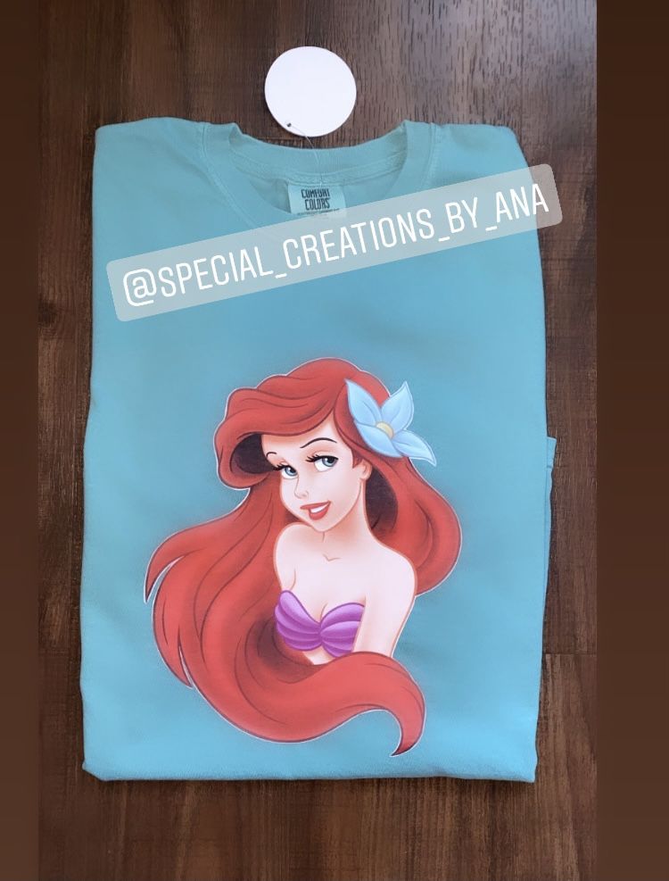 Custom Ariel Mermaid and Prince Eric T-shirts ๐