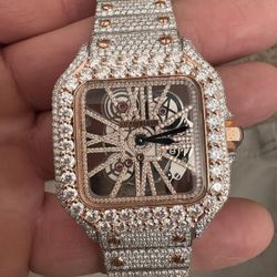 Vvs Moissanite Watch White And Rose Gold