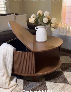 Round fluted coffee table