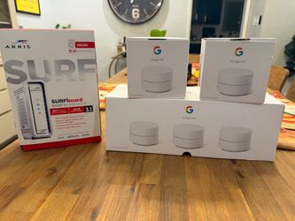 ARRIS SB8200 Modem + Google Wifi Mesh System — $150 OBO