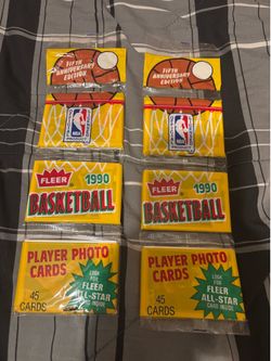 1990 fleer basketball rack pack with Larry Bird all star on back