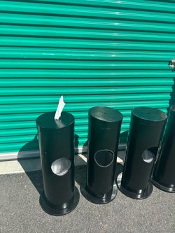 Black Cylinder Wipe Dispenser Stations – Lot of 4