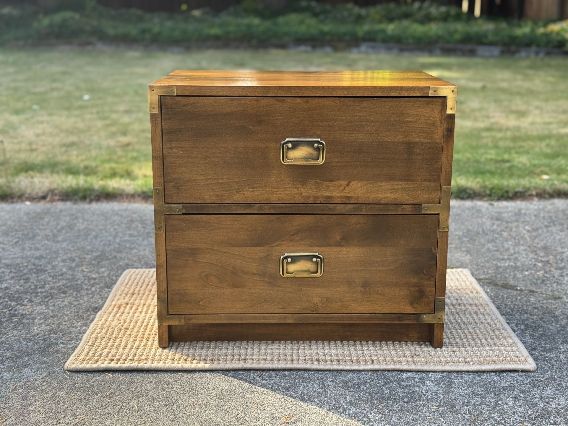 Vintage Campaign-Style Nightstand/Side Table