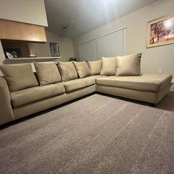 Tan / Light Brown Sectional Couch