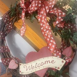 Valentine Wreath Stating Welcome