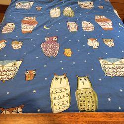 Blue Owl Duvet Cover & Pillowcases -Twin Size