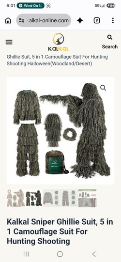 Kalkal 5-in-1 Ghillie Suit Camouflage Set