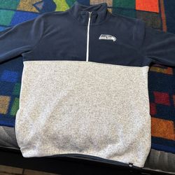 Seahawks Fleece Shirt w/ Stitched Seahawks Logo and Side Pockets Sz. Lg. 