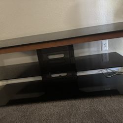 Glass/wood Three Shelve Entertainment Center