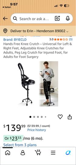 BYIECLD Hands Free Knee Crutch