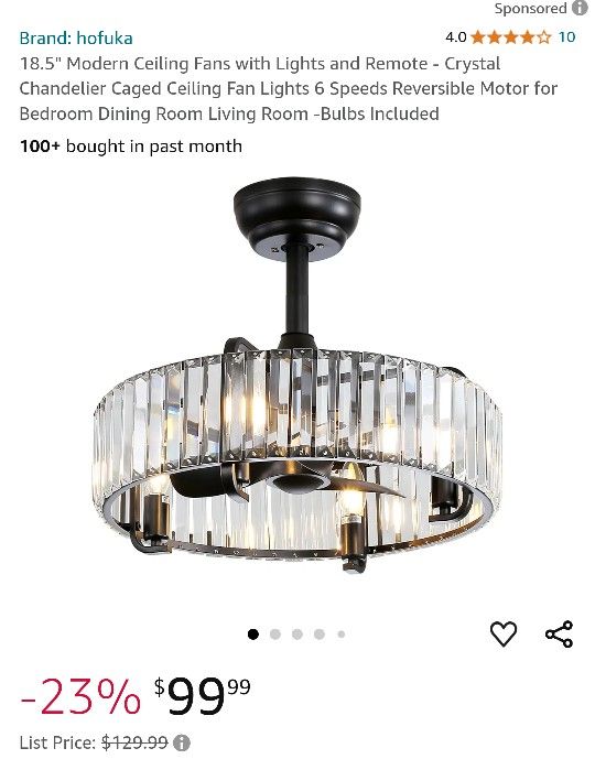 Ceiling Light & Fan (missing Remote Control but Can Use An App)