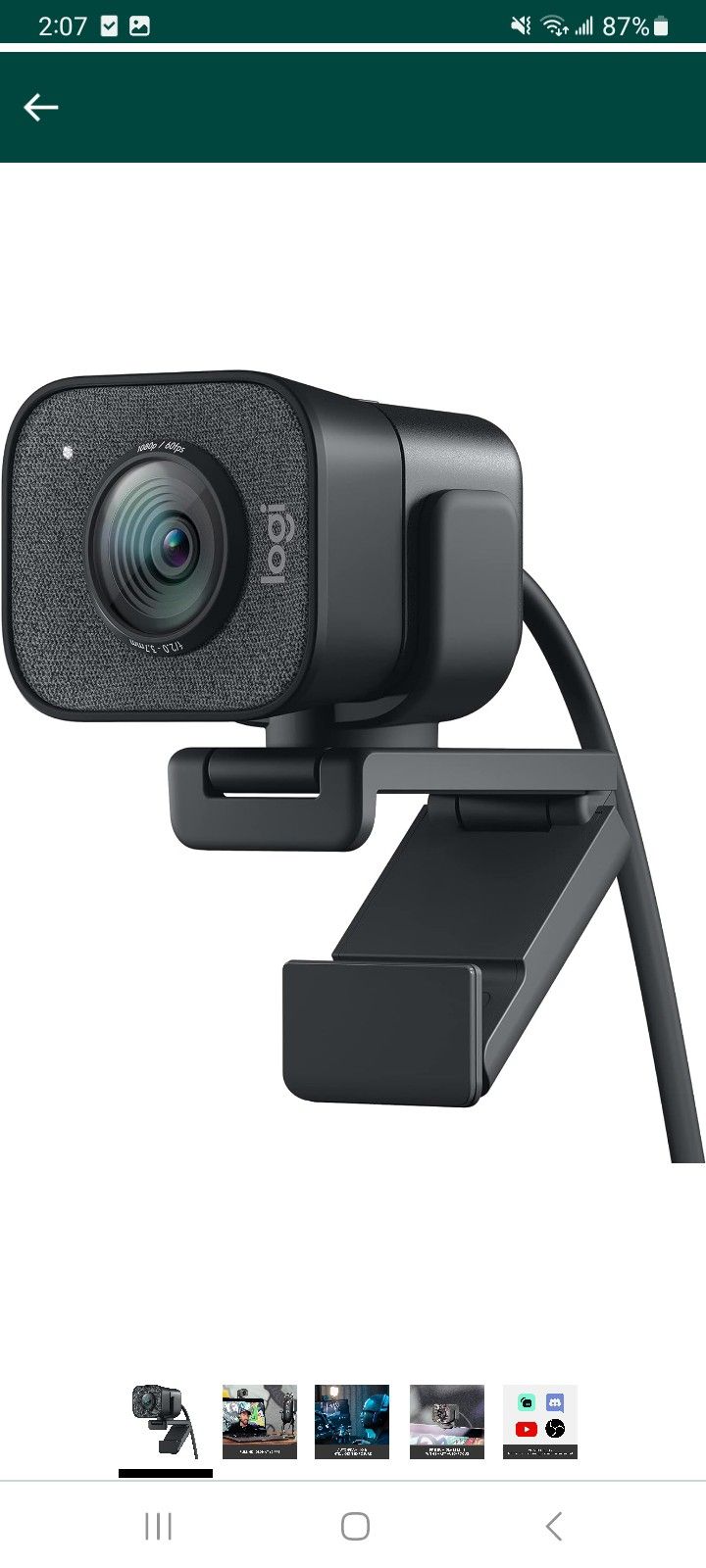 Logitech for Creators StreamCam Premium Webcam for Streaming and