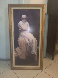 Art Framed 25 In x 48 In By Frederic Leighton "Solitude