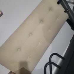 Cushioned queen bed headboard and frame