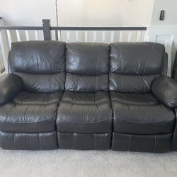 Leather Reclining Sofa 